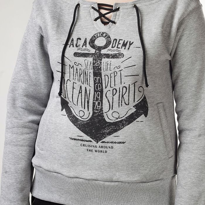 Толстовка женская "Якорь", цвет серый, размер 48 (L) (арт. СЖ-СТ0005)