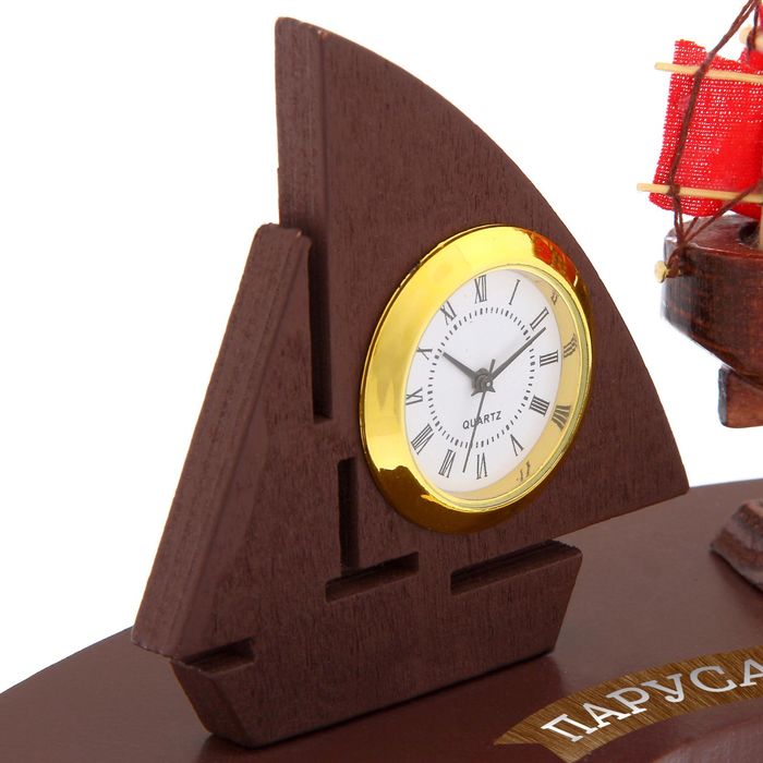 Набор корабль на подставке + часы "Паруса любви"