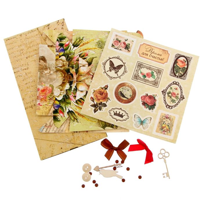 Коробочка для хранения фотографий "Винтаж", 11 х 11 см