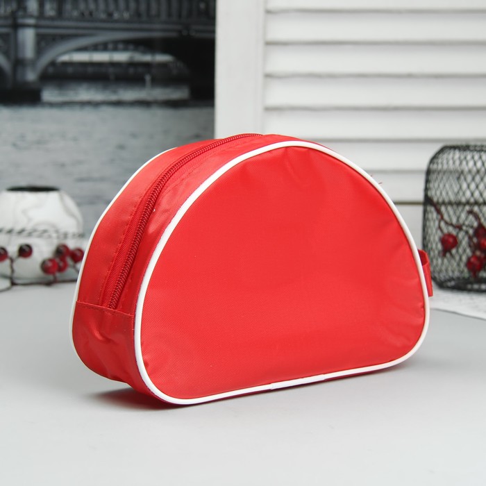 Косметичка банная на молнии "Ракушка", 1 отдел, с ручкой, цвет красный