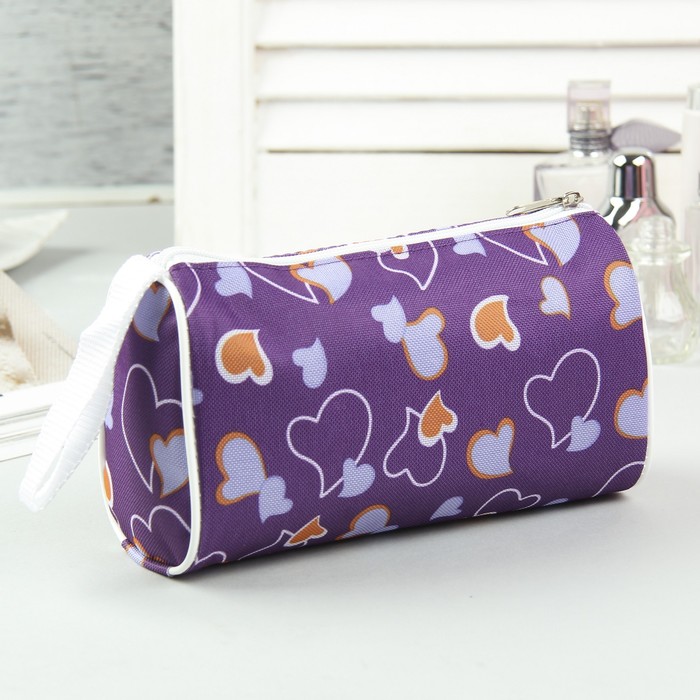 Косметичка простая на молнии, 1 отдел, цвет сиреневый