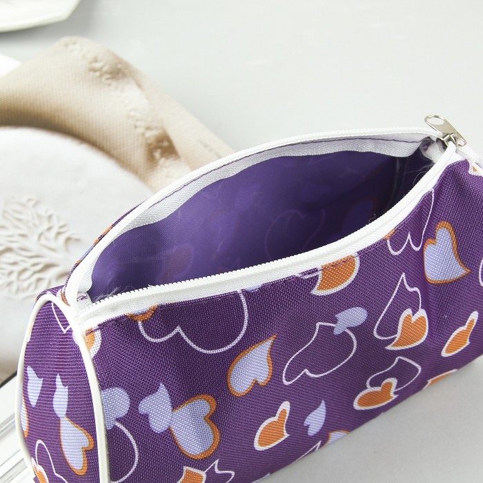 Косметичка простая на молнии, 1 отдел, цвет сиреневый