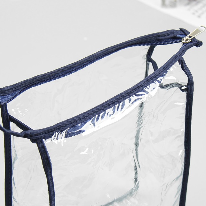 Косметичка на молнии, 1 отдел, цвет синий