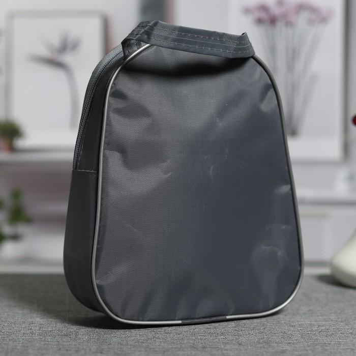 Косметичка банная на молнии, 1 отдел, цвет серый