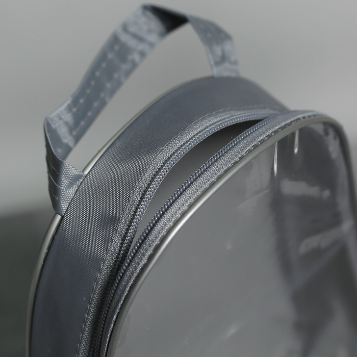 Косметичка банная на молнии, 1 отдел, цвет серый