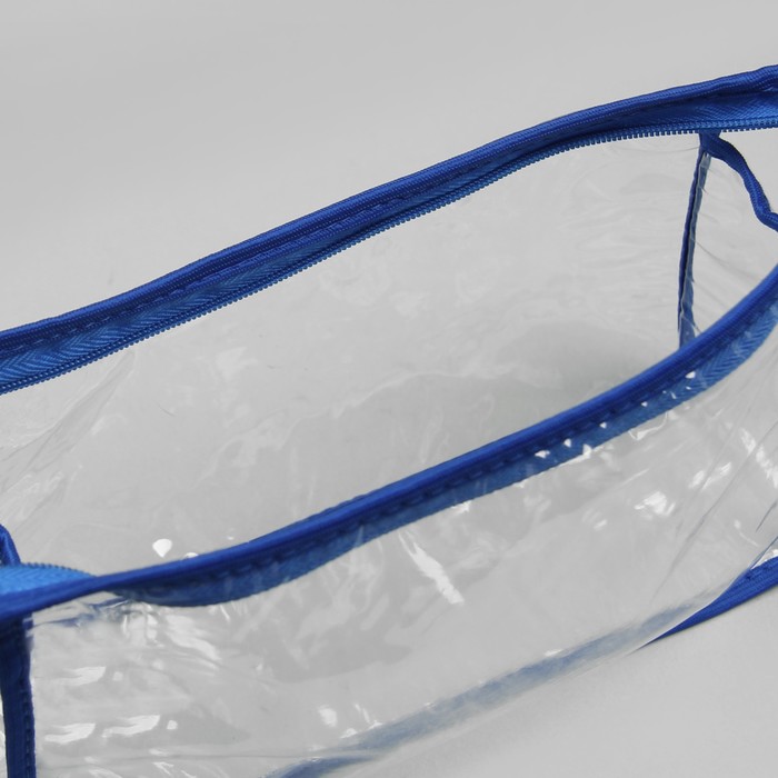 Косметичка на молнии, 1 отдел, цвет синий