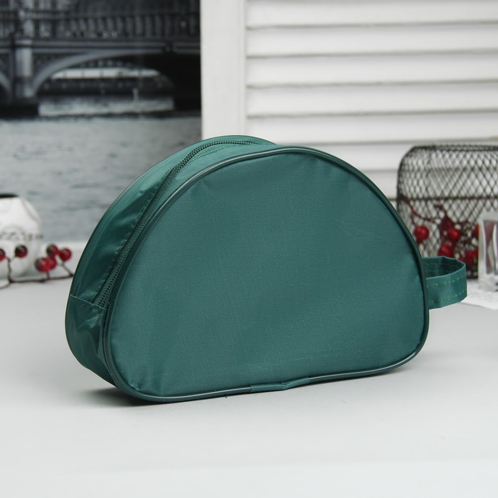 Косметичка на молнии "Ракушка", 1 отдел, цвет зелёный
