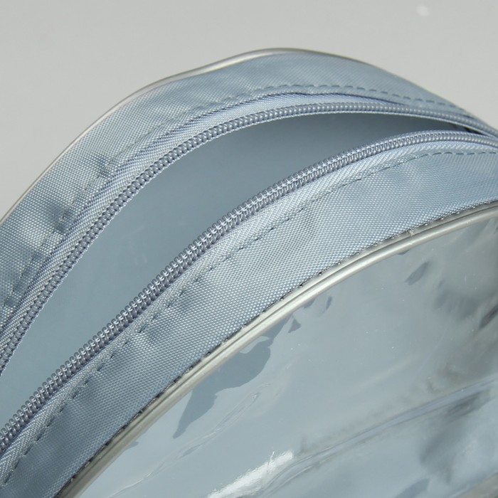 Косметичка на молнии "Ракушка", 1 отдел, серая