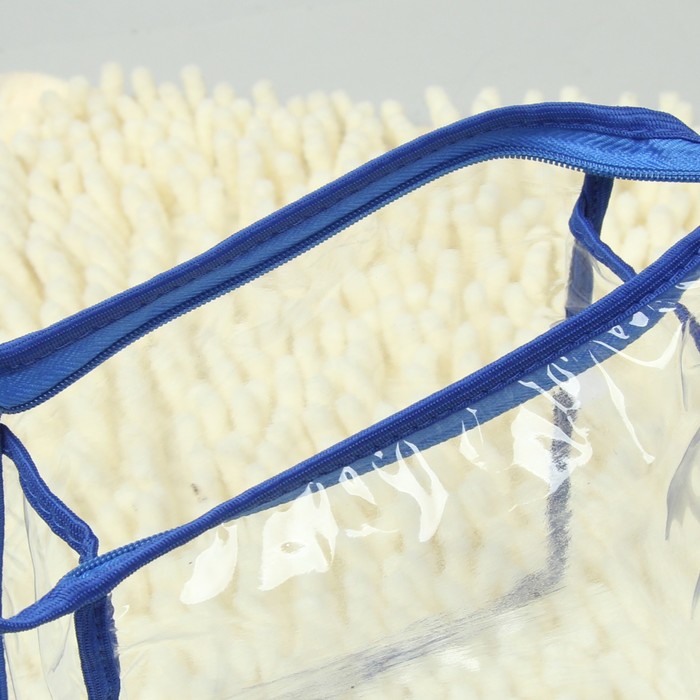 Косметичка банная на молнии, 1 отдел, цвет синий