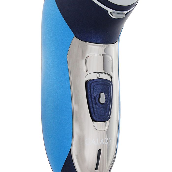 Электробритва Galaxy GL4208, 3 Вт, АКБ, роторная, 3 плавающих головки, триммер, синяя