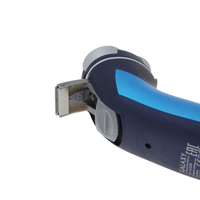 Электробритва Galaxy GL4208, 3 Вт, АКБ, роторная, 3 плавающих головки, триммер, синяя