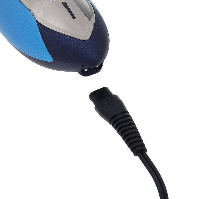 Электробритва Galaxy GL4208, 3 Вт, АКБ, роторная, 3 плавающих головки, триммер, синяя