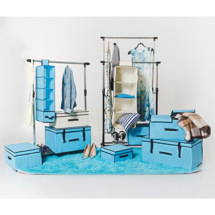 Короб для хранения с крышкой 50х40х30 см "Бирюза"