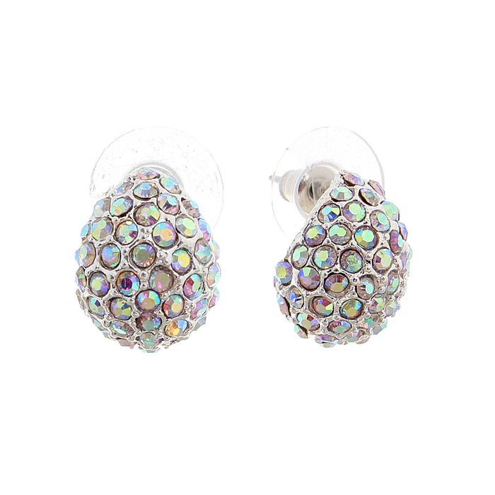 Серьги со стразами "Шамбала" капля, цвет радужный