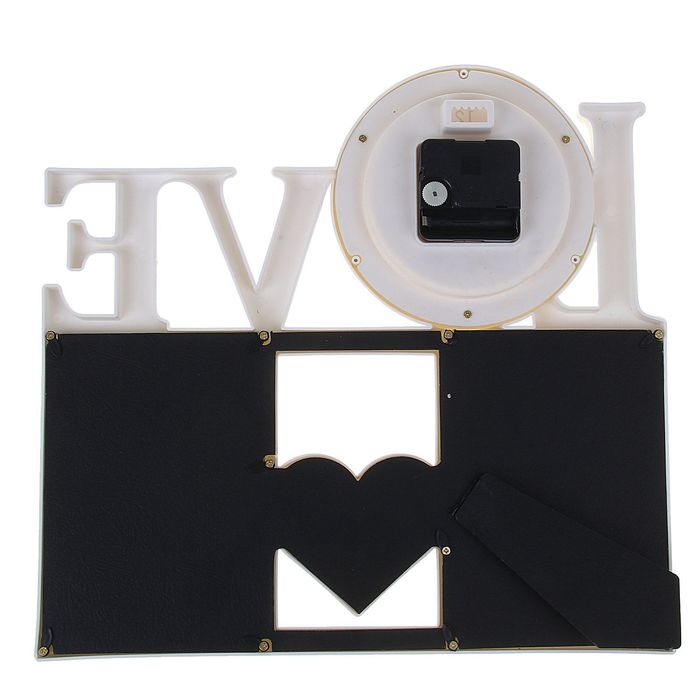 Часы настенные Love, белые, циферблат микс + 3 фоторамки: 10 × 15 см (2 шт.) и 7 × 9 см