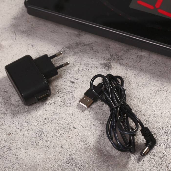 Часы настенные электронные, квадратные: будильник, время, температура, красные цифры