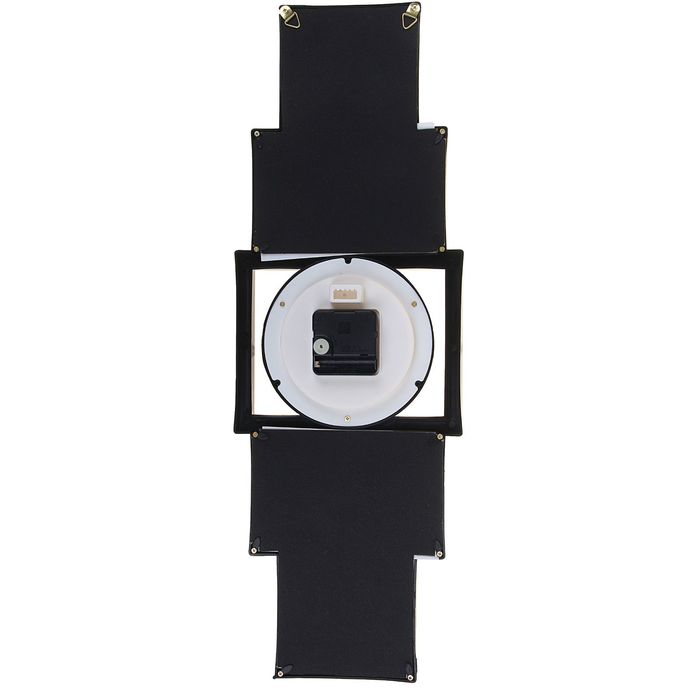 Часы настенные "Пирамида", чёрные, циферблат микс + 4 фоторамки: 10 × 10 (2 шт.) и 10 × 15 (2 шт.)