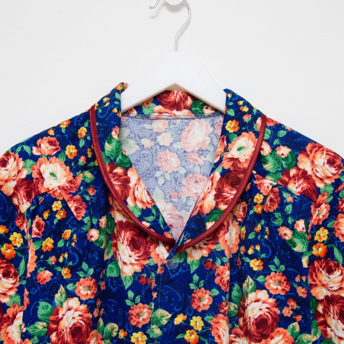 Халат женский на пуговицах Бабушка МИКС, р-р 52 фланель