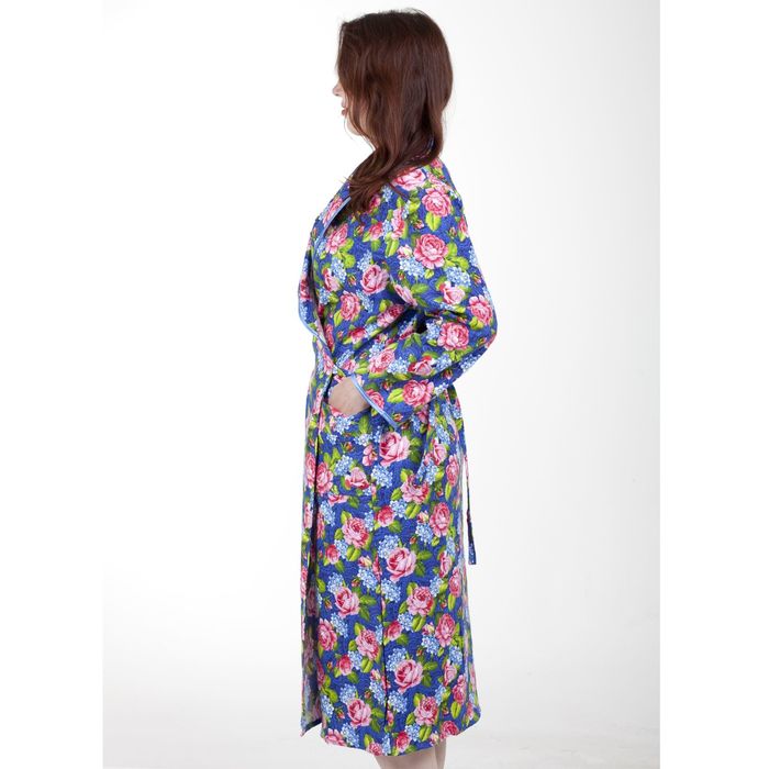 Халат женский фланелевый Запашной МИКС, р-р 52