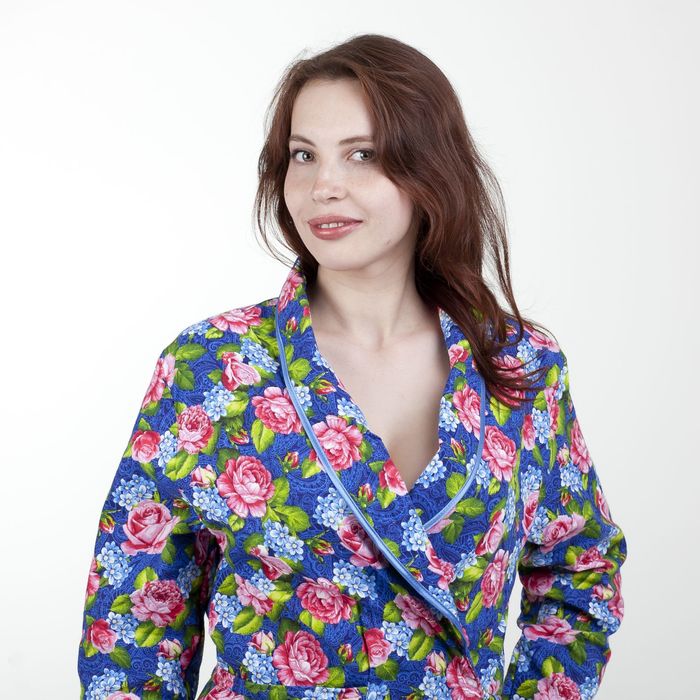 Халат женский фланелевый Запашной МИКС, р-р 50