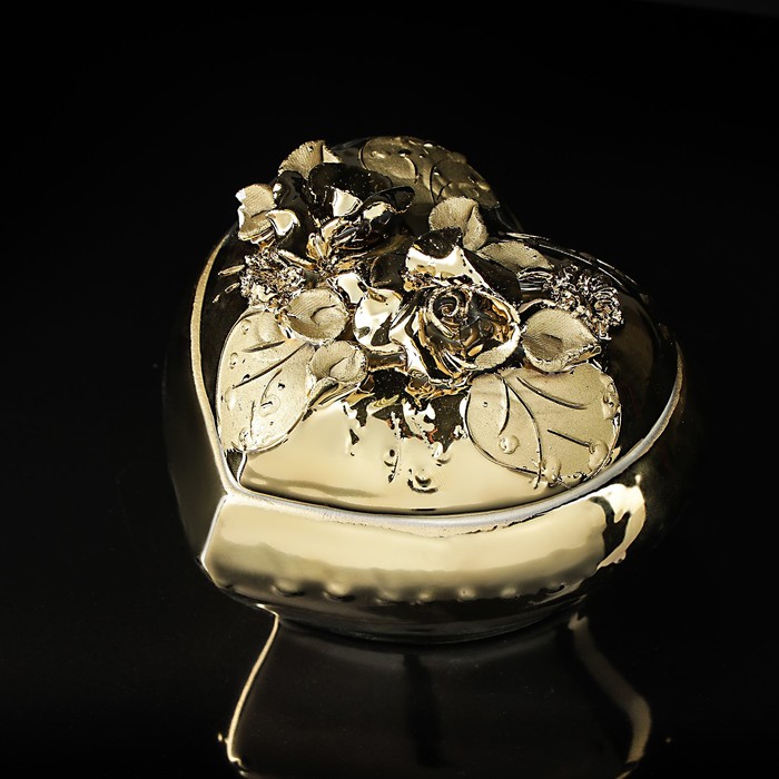 Шкатулка "Сердце" большая, булат