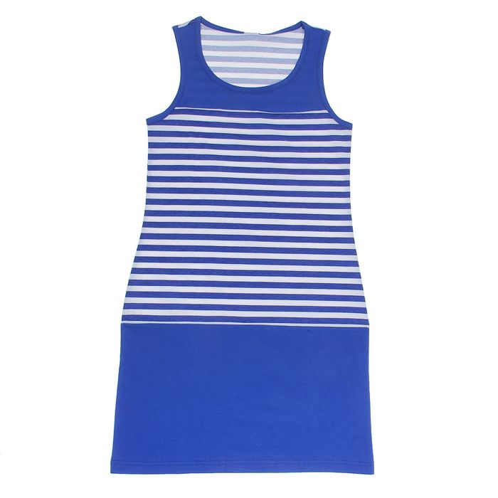 Платье для девочки "Тельняшка", рост 158-164 см (40), василёк
