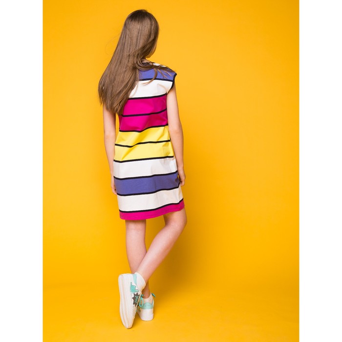 Сарафан для девочки "Цветная полоса", рост 146-152 см (36), полоса