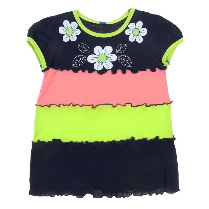 Платье для девочки "Три цветочка", рост 98-104 см (28), цвет тёмно-синий/карамель/лимонный