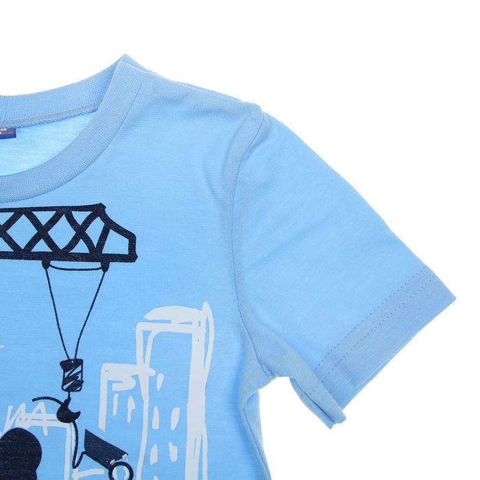 Костюм для мальчика "Усатые строители", цвет голубой/тёмно-синий, рост 86-92 см (26)