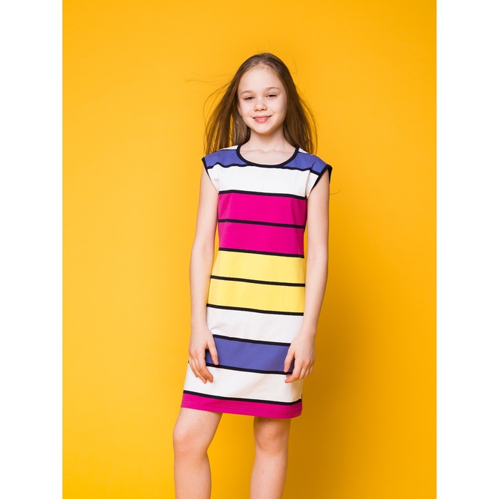 Сарафан для девочки "Цветная полоса", рост 158-164 см (40), полоса