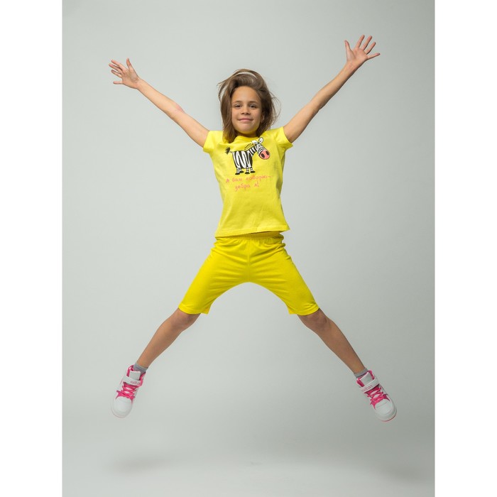 Футболка для девочки "Ослик" рост 110-116 см (30), цвет лимон