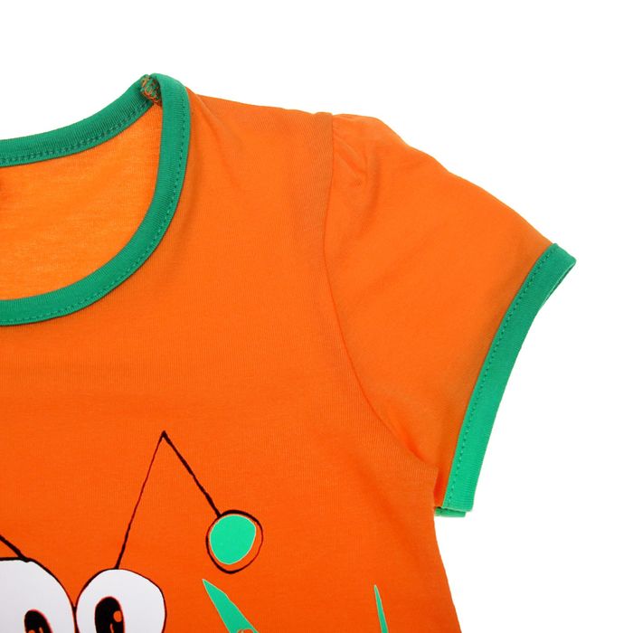 Платье для девочки "Травы", рост 98-104 см (28), цвет оранжевый, принт МИКС