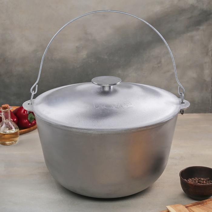 Казан походный 15 л "Туризм", с 2 ручками и крышкой