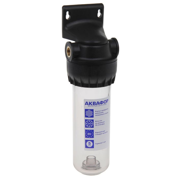 Корпус предфильтра "Аквафор", 1/2", 12х12.5х39см, для холодной воды, армированный, прозрач.   137454