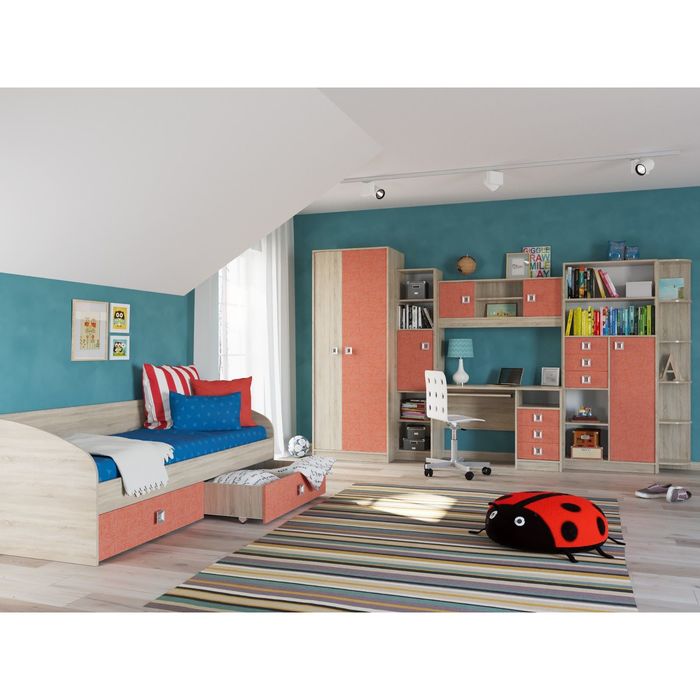 Стол рабочий СИТИ 1200*600*755 Дуб сонома/Коралл