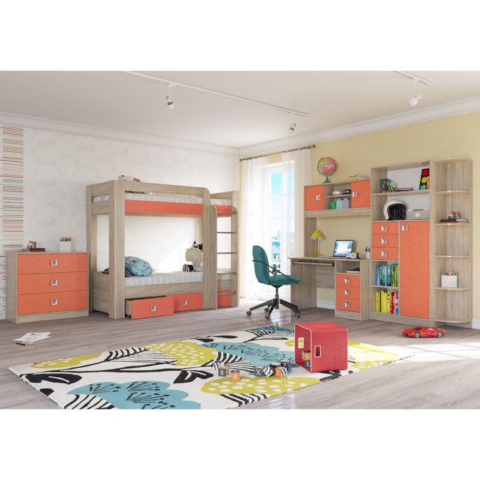 Стол рабочий СИТИ 1200*600*755 Дуб сонома/Коралл