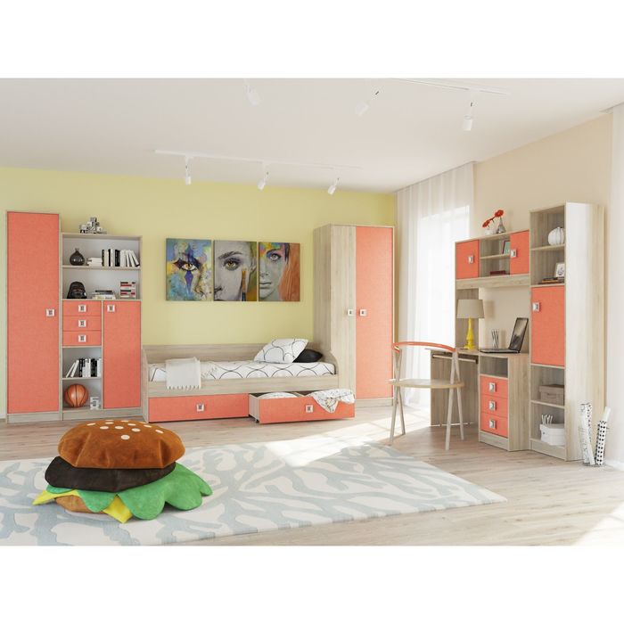 Стол рабочий СИТИ 1200*600*755 Дуб сонома/Коралл