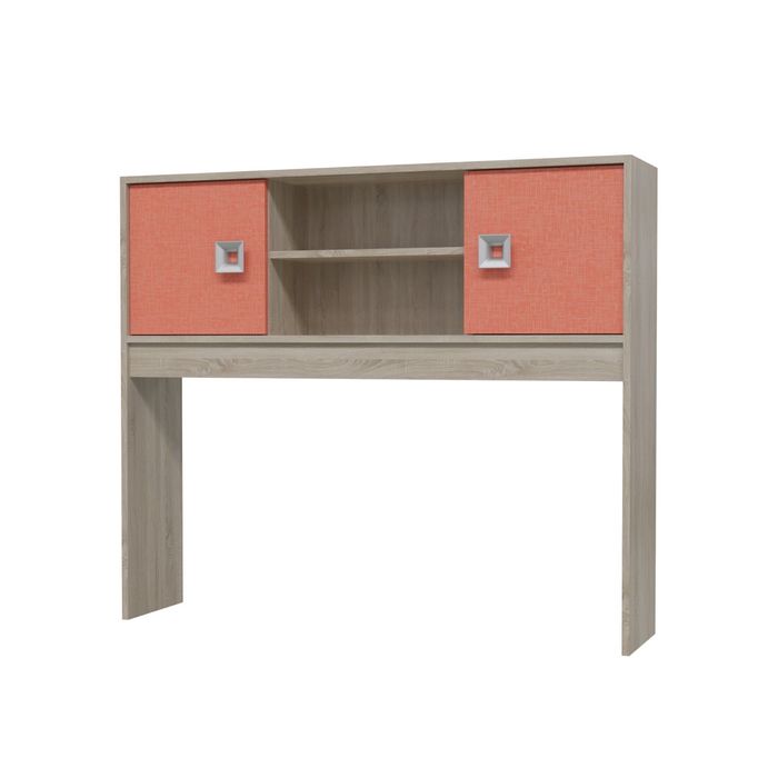Шкаф настольный СИТИ 1200*270*1030 Дуб сонома/Коралл