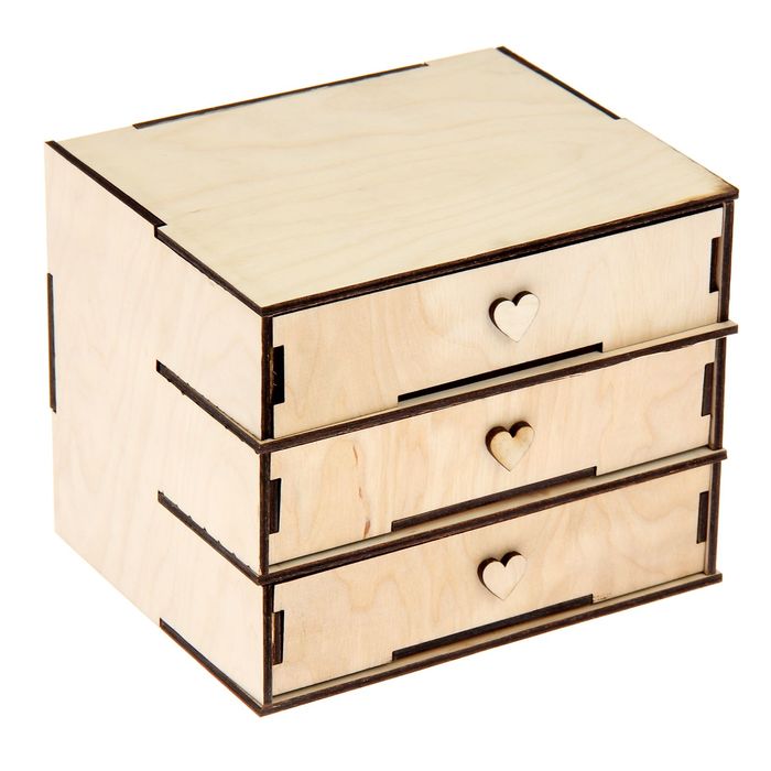 Шкатулка "Комод с тремя ящичками", набор 36 деталей
