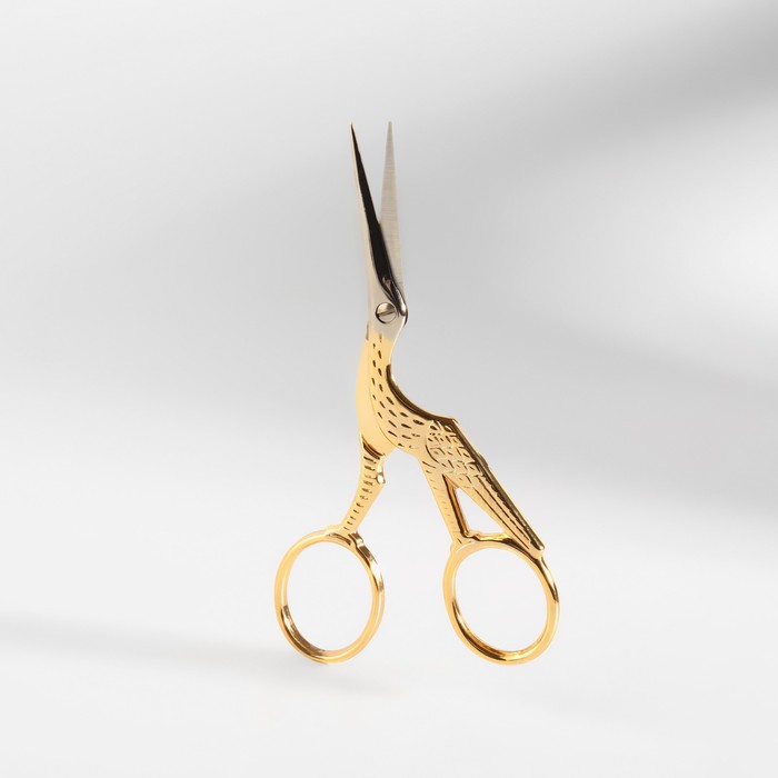 Ножницы для вышивания «Цапельки», 11 см, цвет золотой