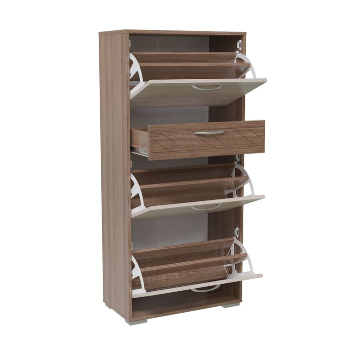 Тумба для обуви ТриО 626*335*1355 Ясень шимо темный/светлый