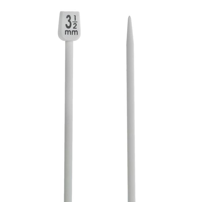 Спицы для вязания прямые, наконечник, d=3,5мм, 40см, 2шт