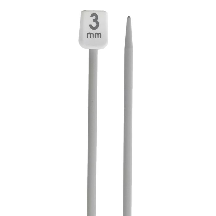 Спицы для вязания прямые, наконечник, d=3мм, 30см, 2шт