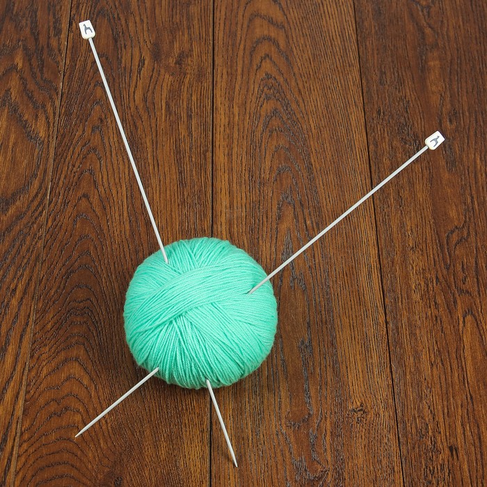 Спицы для вязания прямые, с пластиковым наконечником, d=2,5мм, 35см, 2шт