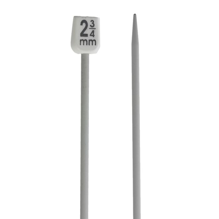 Спицы для вязания прямые, наконечник, d=2,75мм, 35см, 2шт