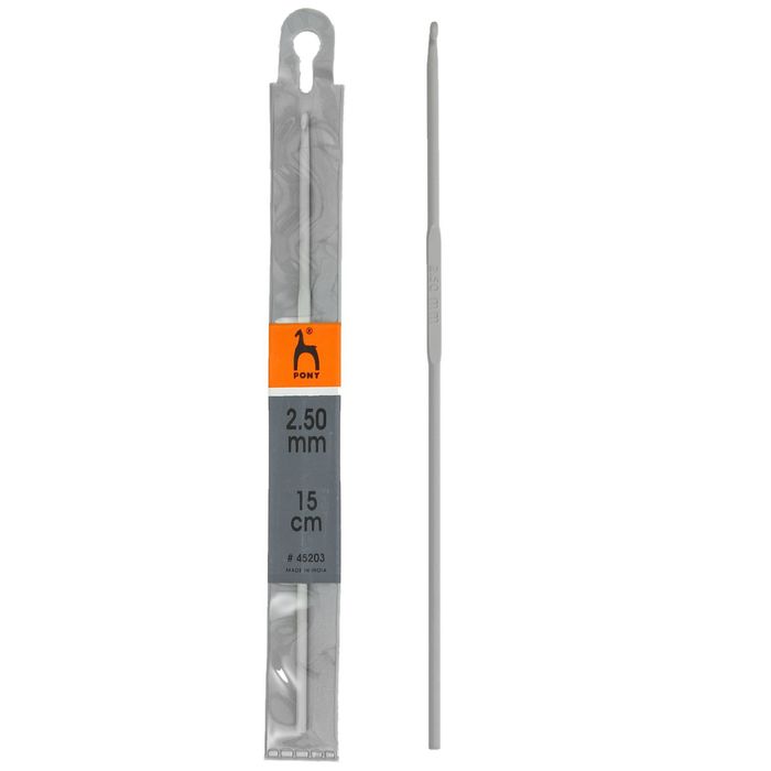 Крючок для вязания, алюминиевый, d=2,5мм, 15см