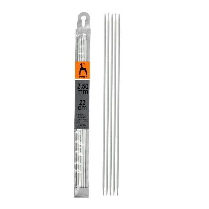 Спицы для вязания чулочные, d=2,5мм, 23см, 5шт