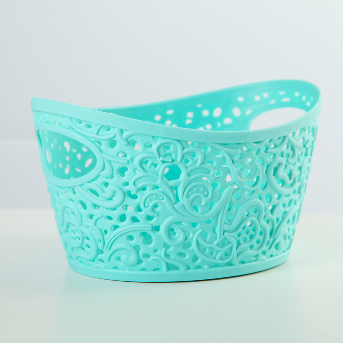 Корзинка 1 л "Кружево", цвет бирюзовый