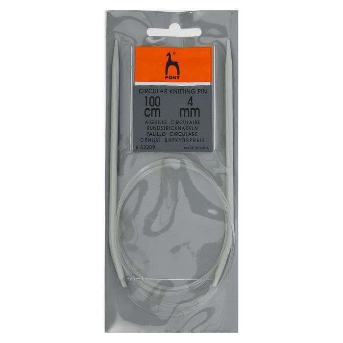 Спицы для вязания, круговые, d=4мм, 100см