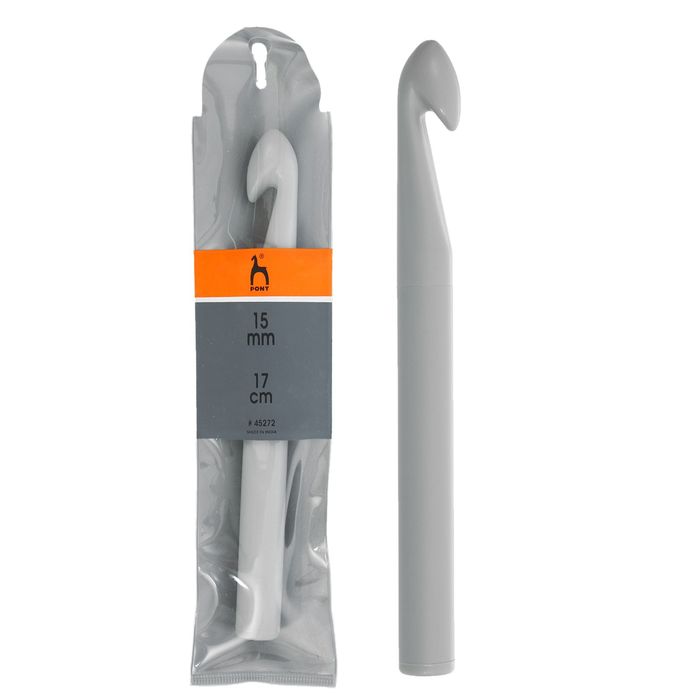 Крючок для вязания, пластиковый, d=15мм, 17см